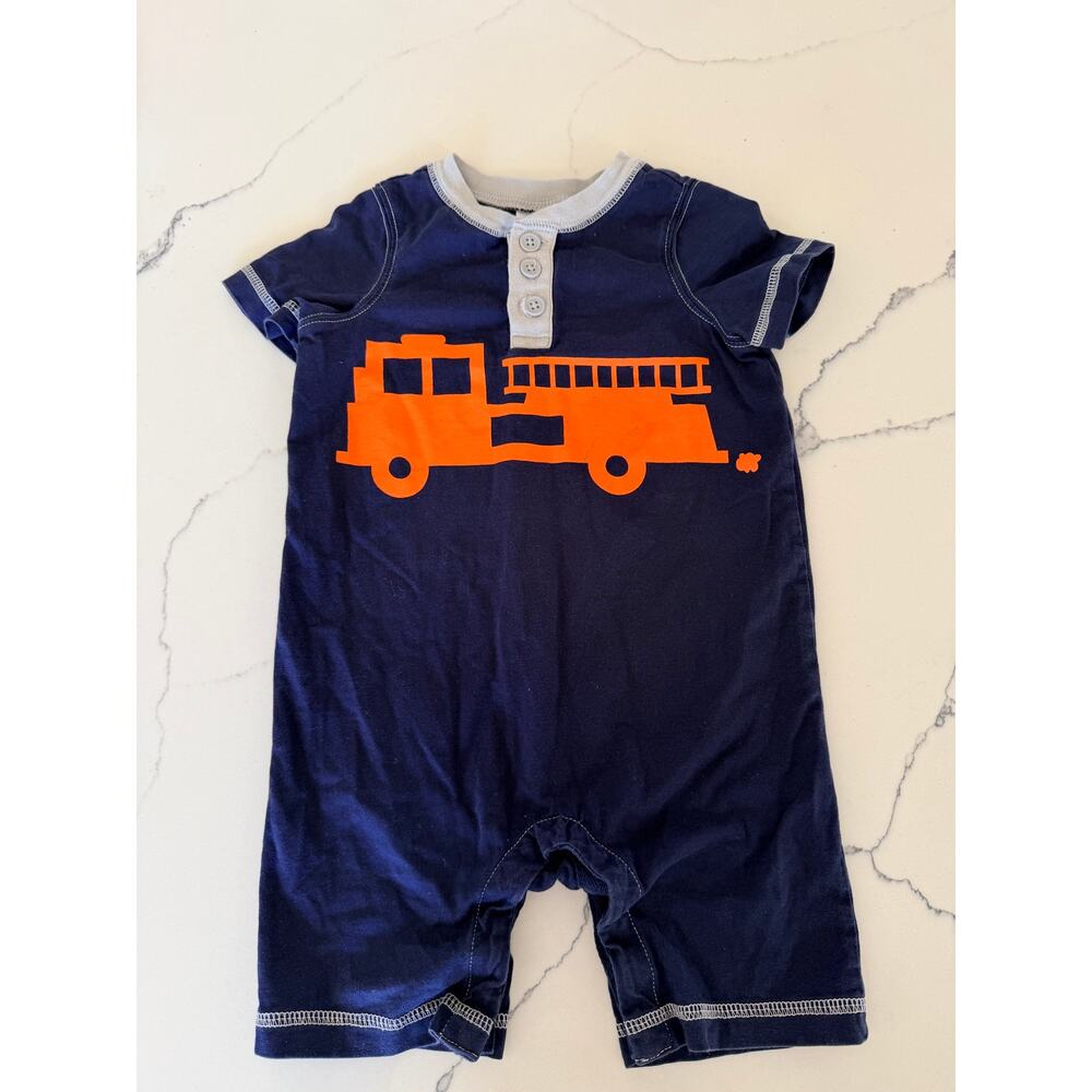 Hanna Andersson Fire Truck Romper - Size 80 (12-18M) - Picture 2 of 5